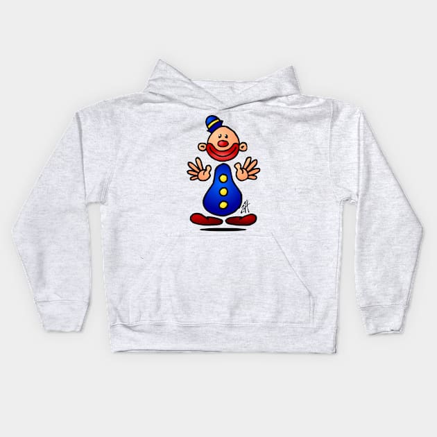 Circus clown Kids Hoodie by Cardvibes